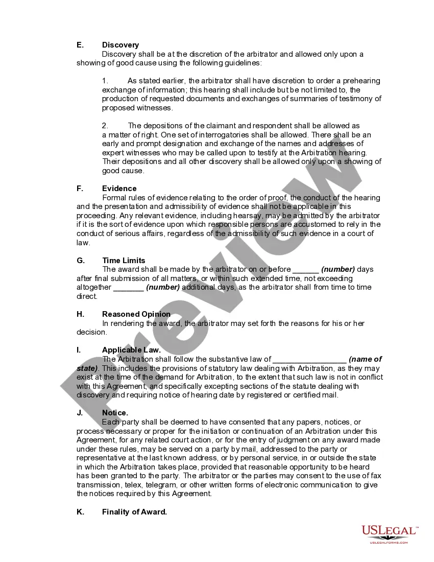 Preview Mediation and Arbitration Agreement