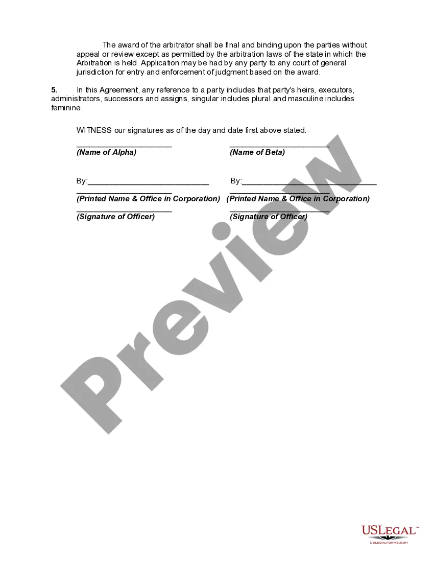 Preview Mediation and Arbitration Agreement