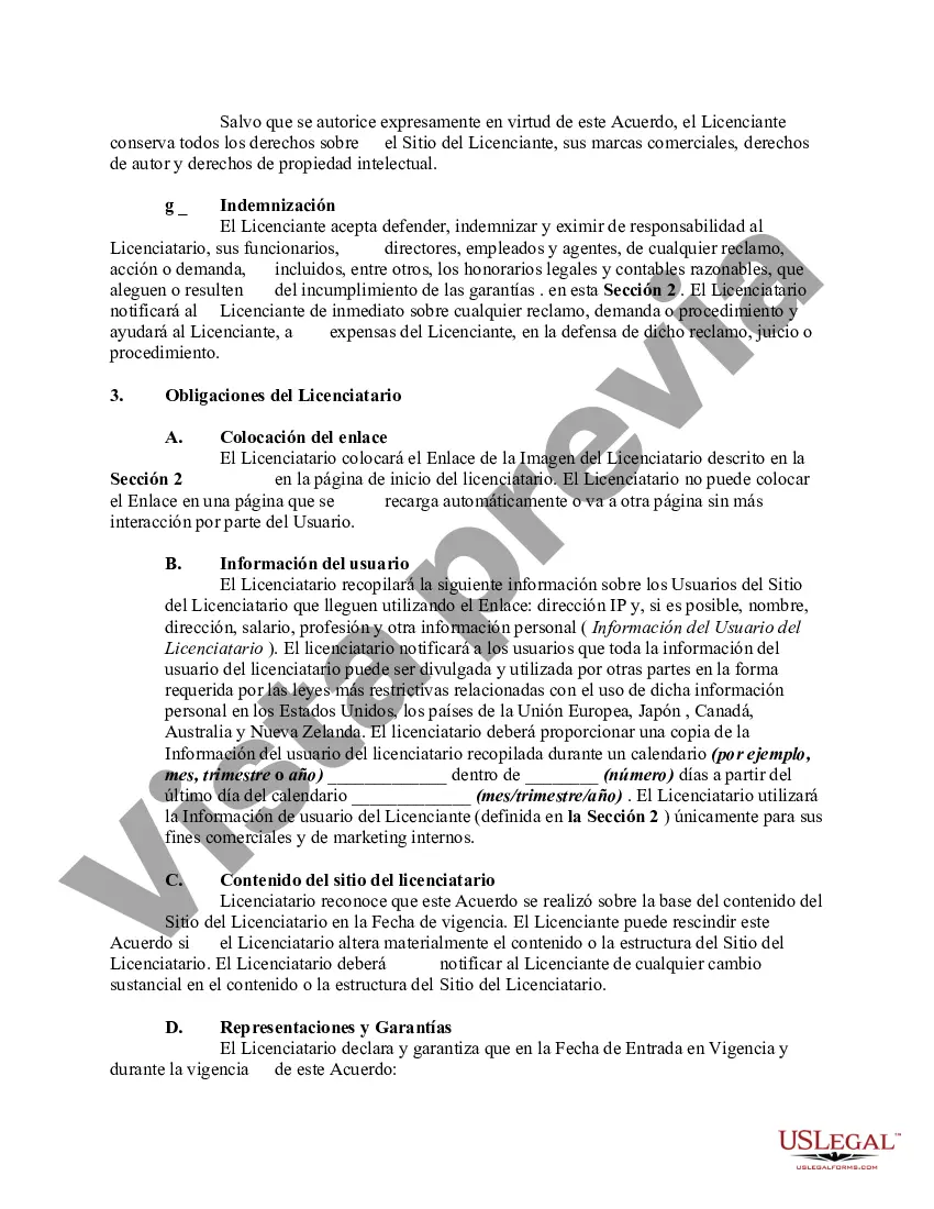 Preview Acuerdo de enlace del sitio web