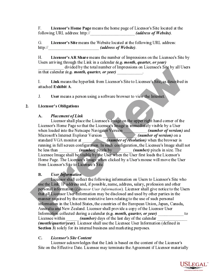 Preview Website Linking Agreement