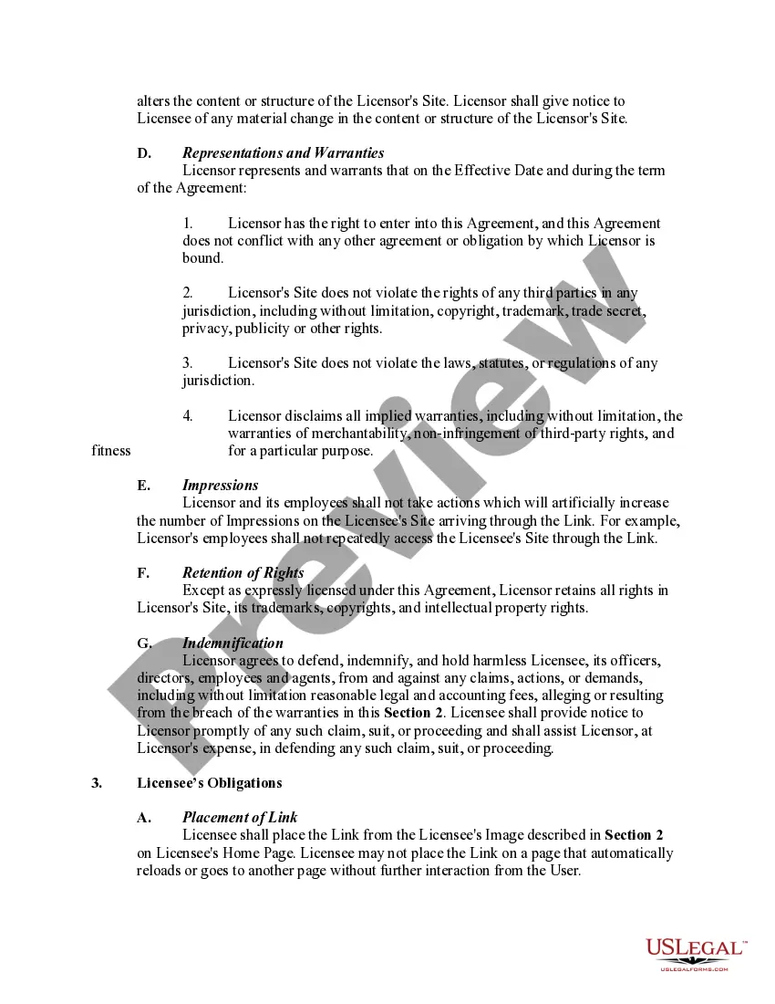 Preview Website Linking Agreement