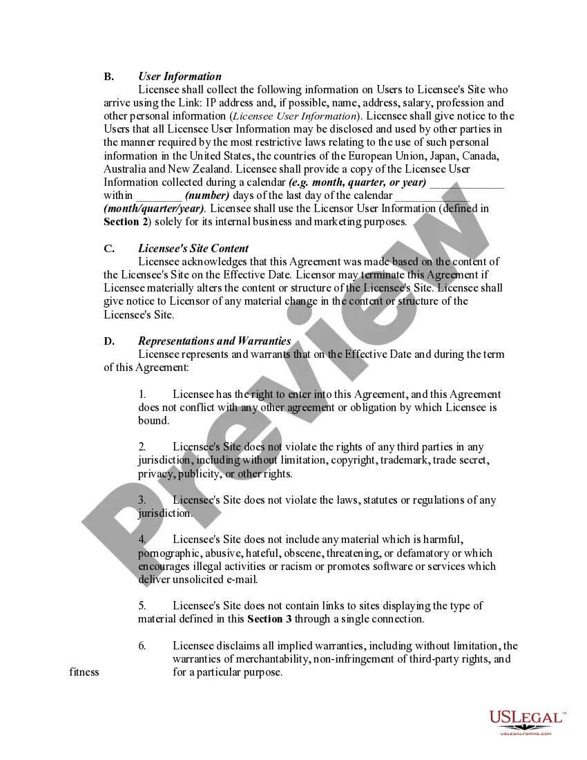 Preview Website Linking Agreement