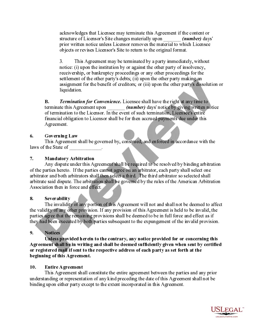 Preview Website Linking Agreement