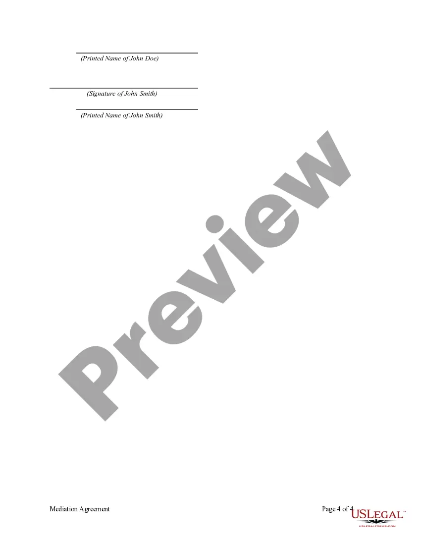 Get Mediation Agreement Preview Mediation Agreement