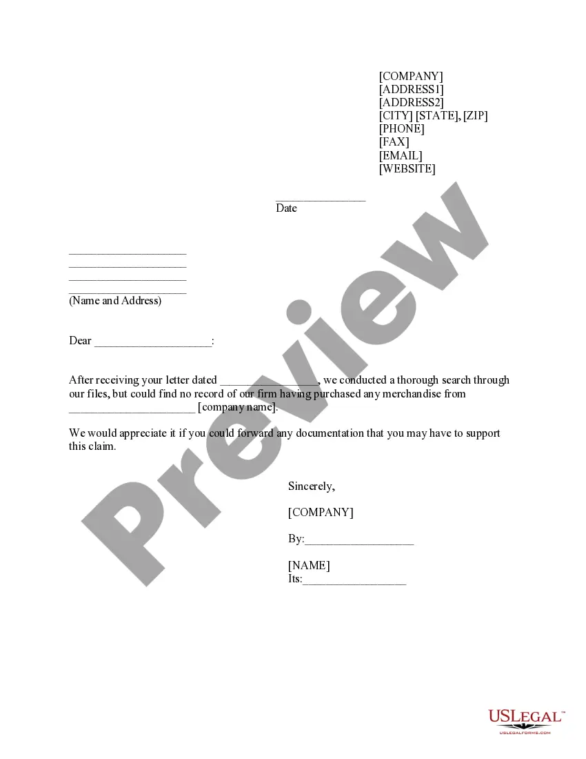 Preview Request for Documentation of Invoice