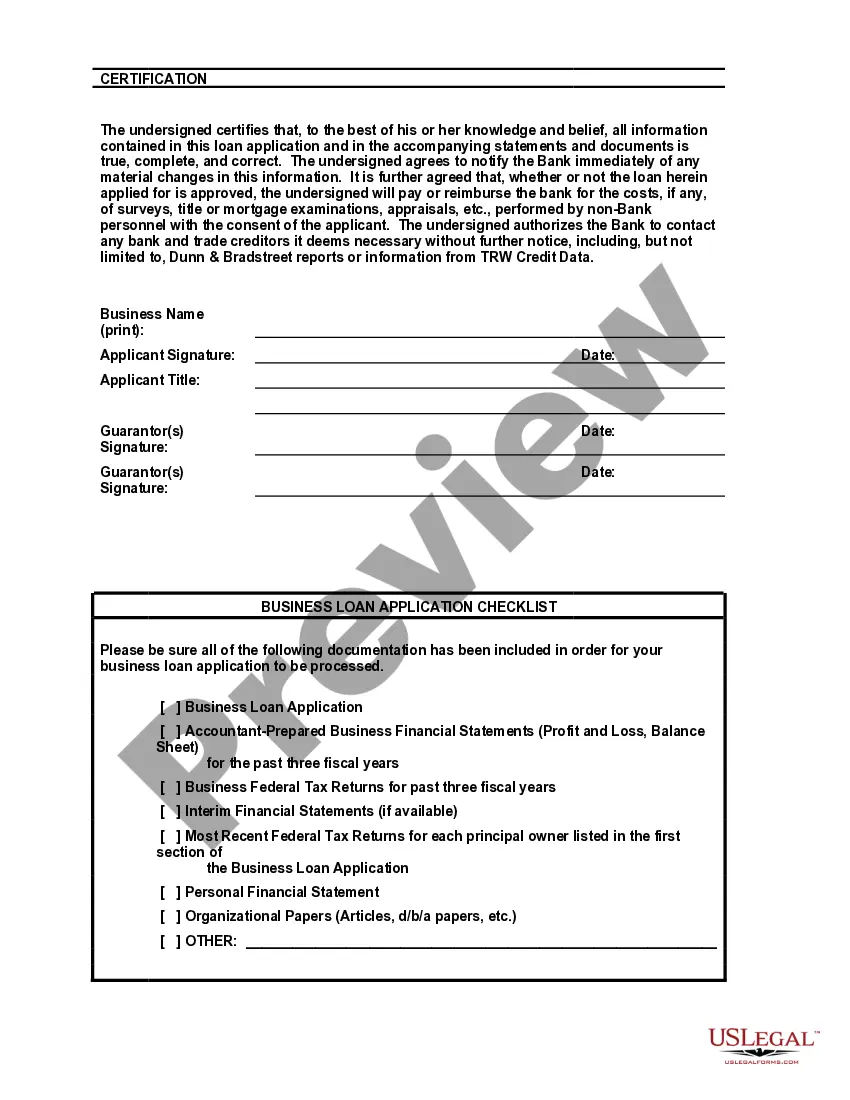 Get Bank Loan Application Form and Checklist - Business Loan Preview Bank Loan Application Form and Checklist - Business Loan