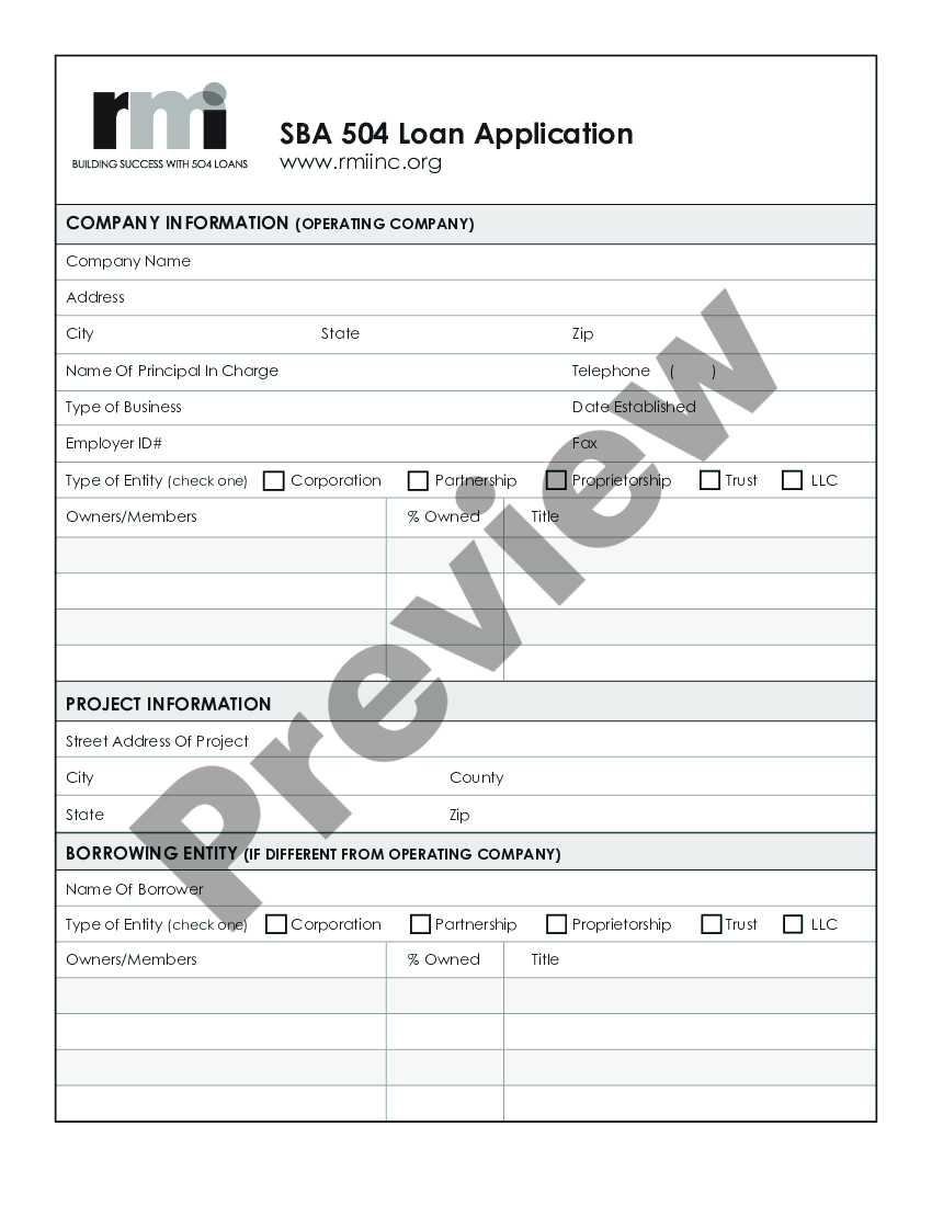 Small business administration loan application form and checklist