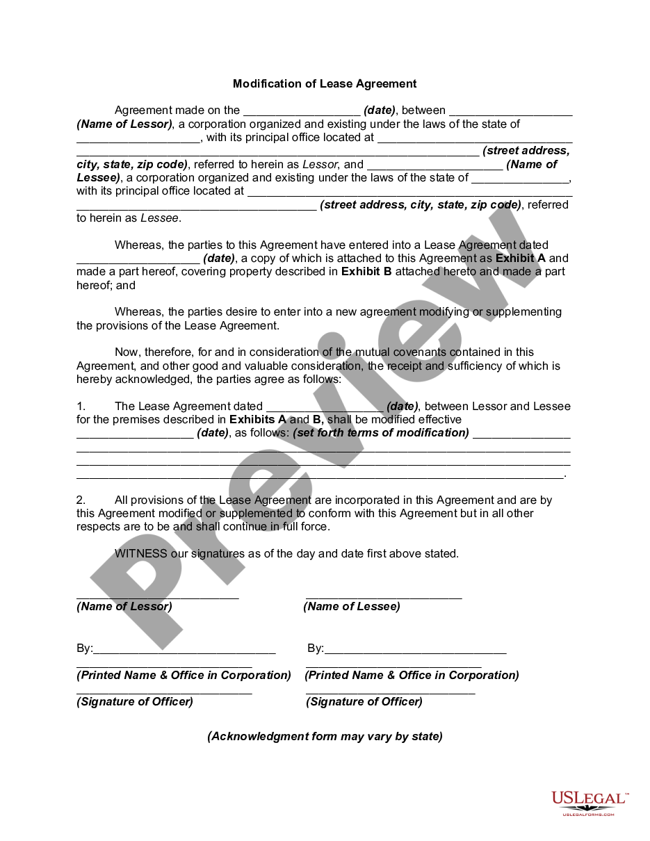 page 0 Modification of Lease Agreement preview
