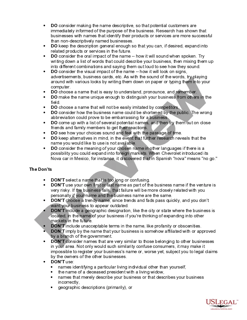 Get Checklist or Guidelines in Choosing a Domain Name and a Business Name Preview Checklist or Guidelines in Choosing a Domain Name and a Business Name