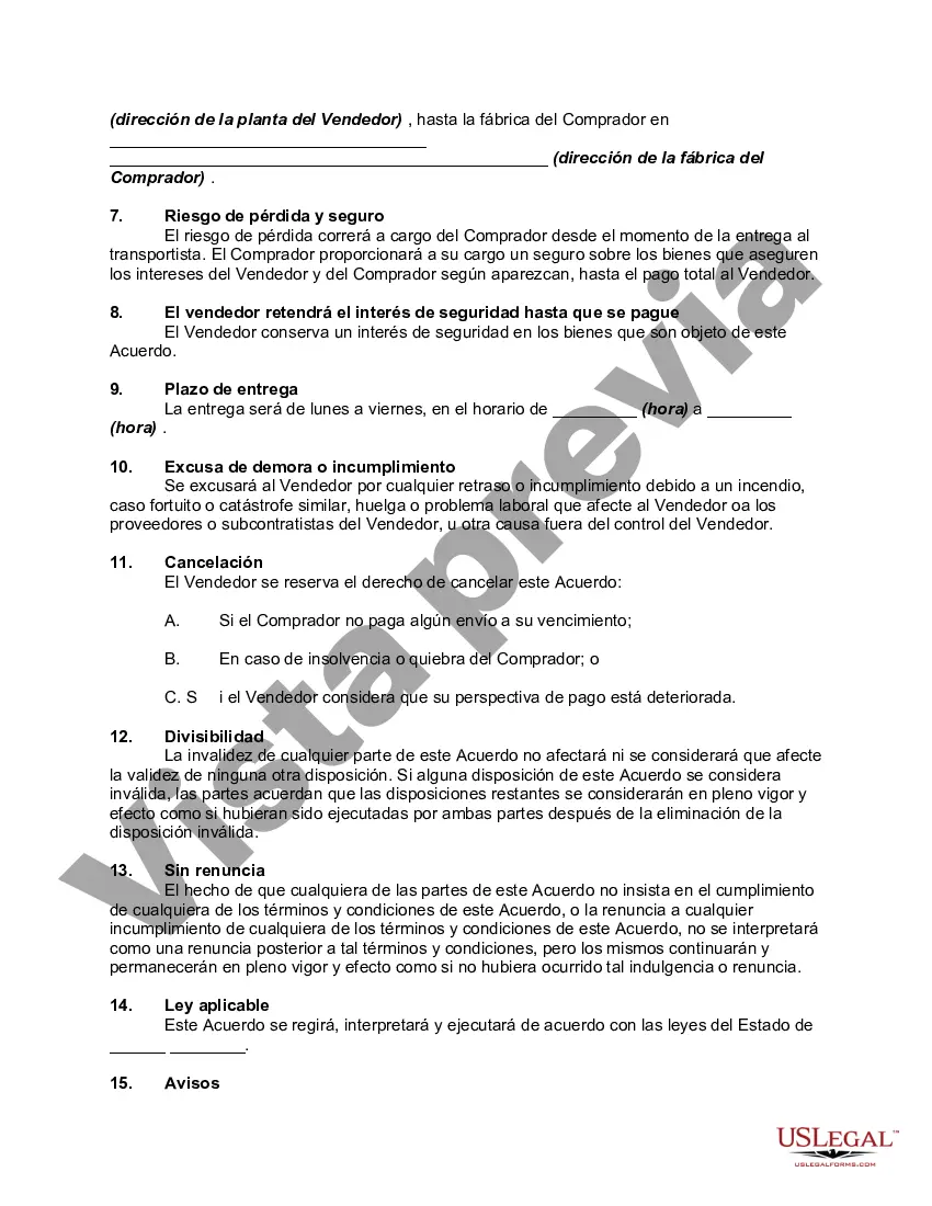 Preview Contrato de Venta de Bienes o Bienes Muebles con Disposición para Ajuste de Precio de Compra