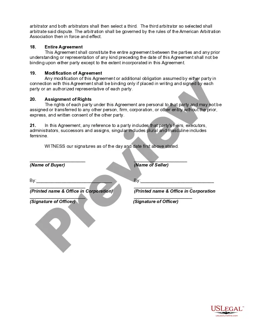 Preview Agreement for Sale of Goods or Personal Property with Provision for Adjustment of Purchase Price