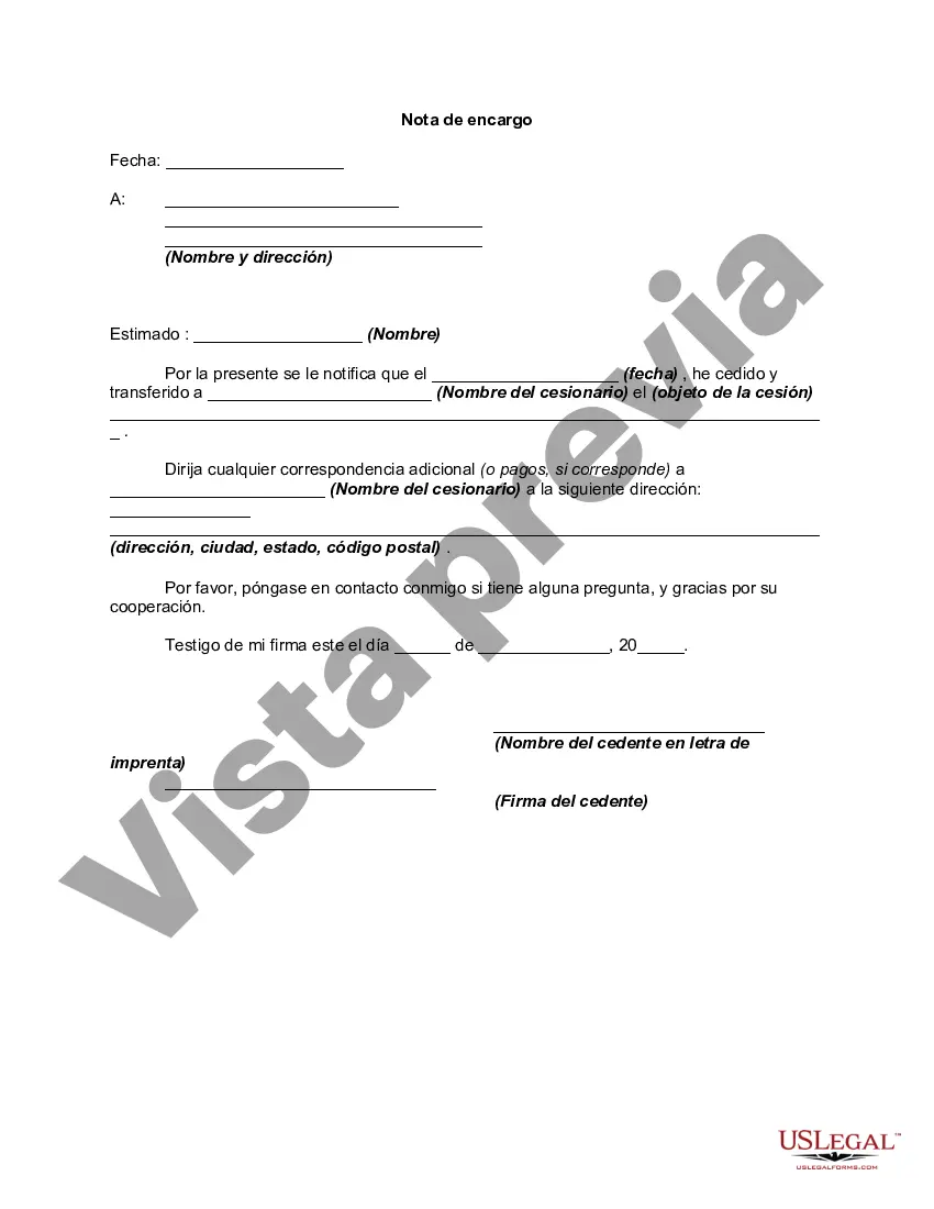 Preview Nota de encargo