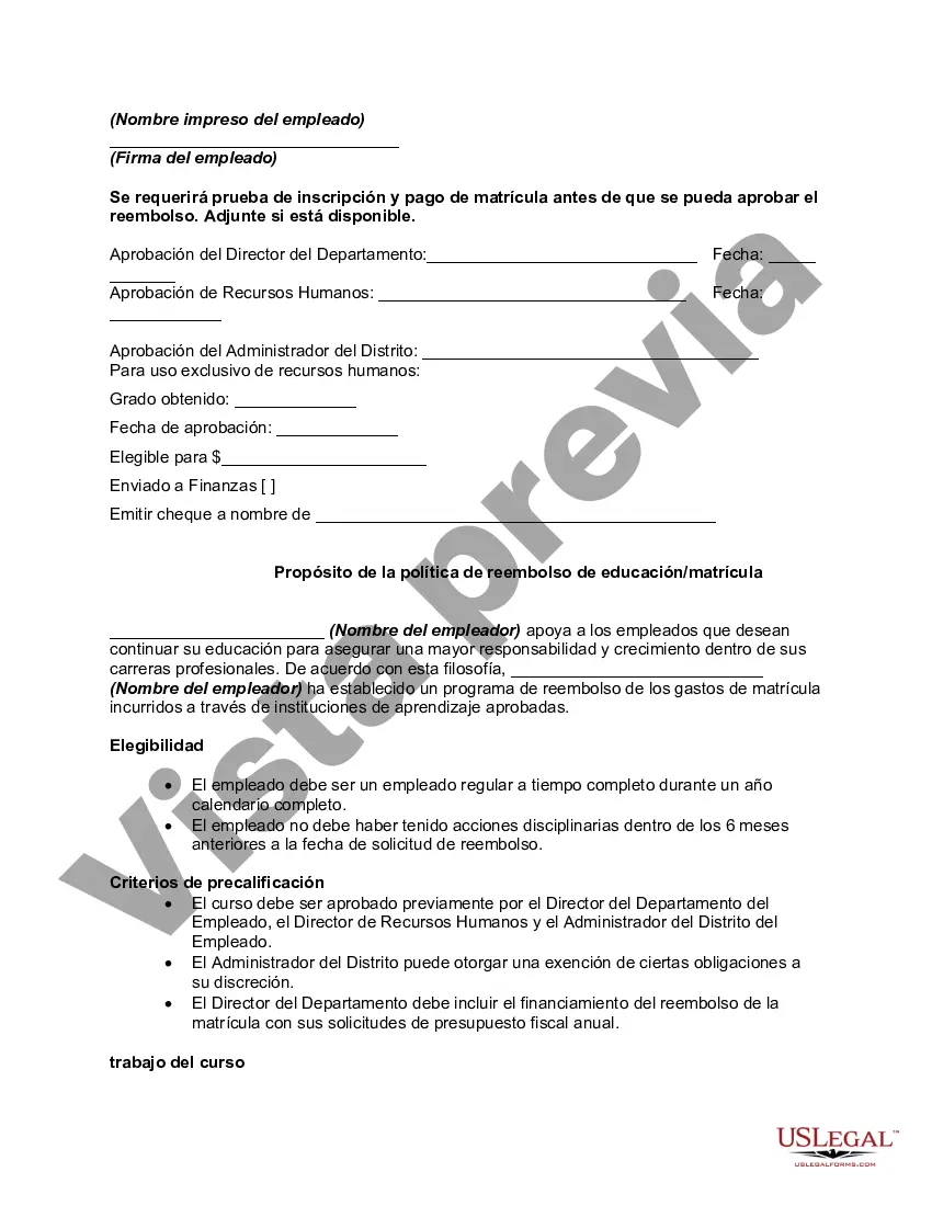 Preview Solicitud de reembolso de matrícula