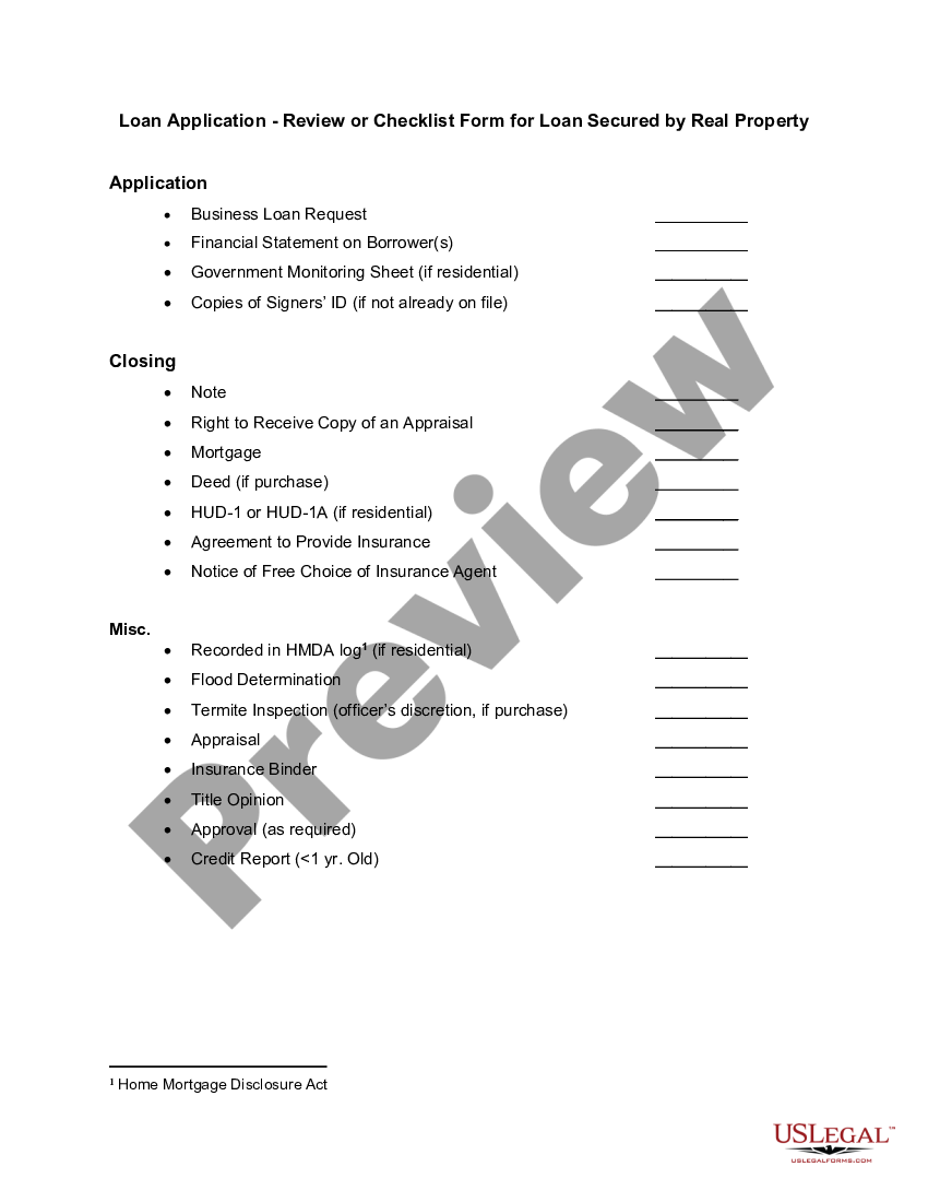 Loan Application Checklist Templates With Answers Us Legal Forms 6290