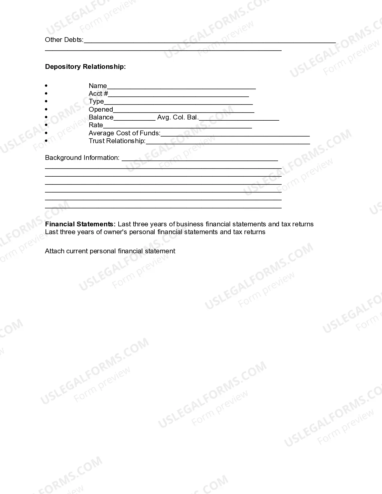 Preview Review of Loan Application