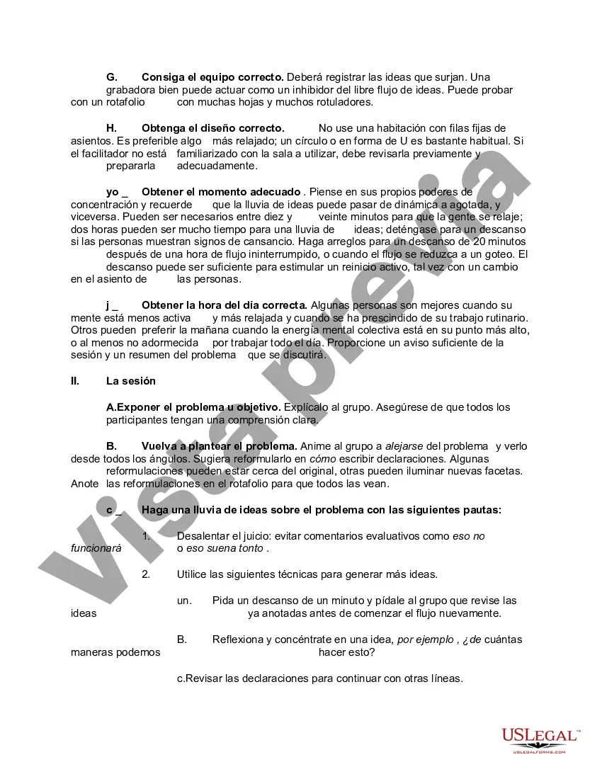 Preview Lista de verificación - Realización de una sesión de lluvia de ideas