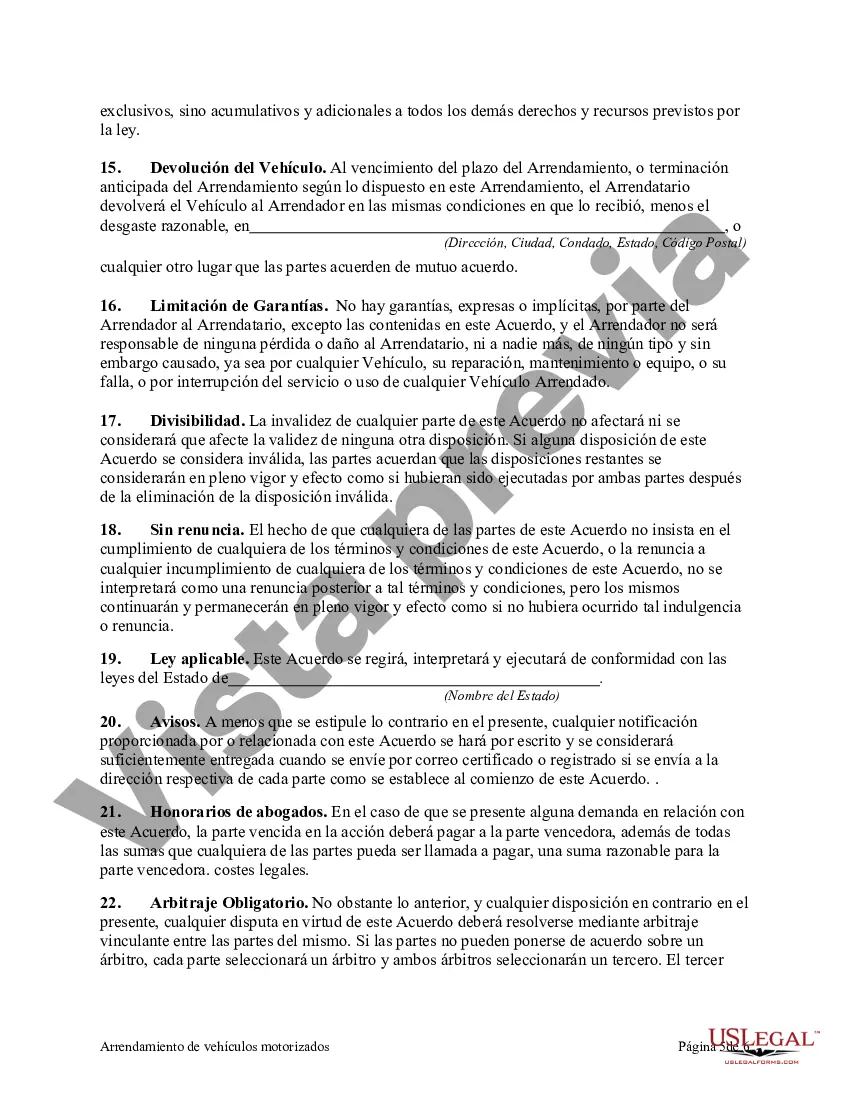 Preview Arrendamiento de vehículos de motor