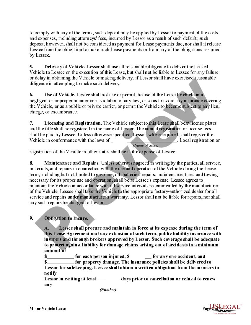 Get Motor Vehicle Lease Preview Motor Vehicle Lease