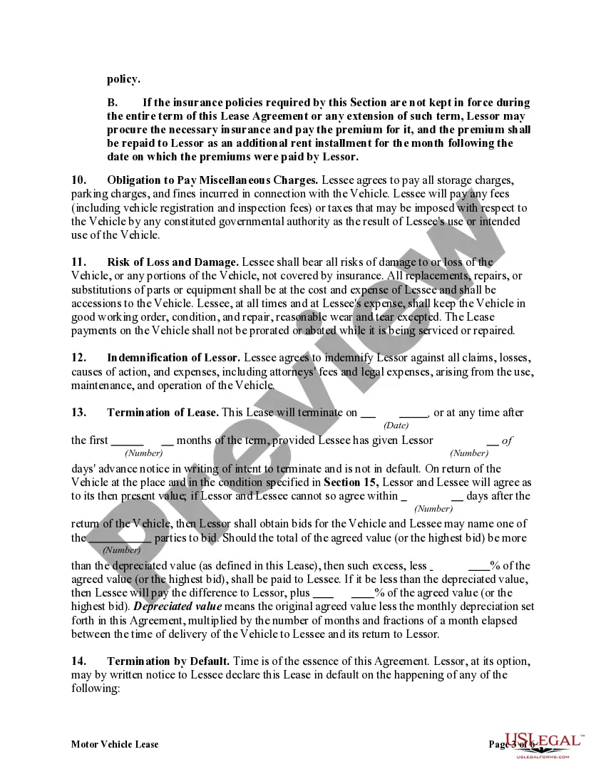Get Motor Vehicle Lease Preview Motor Vehicle Lease