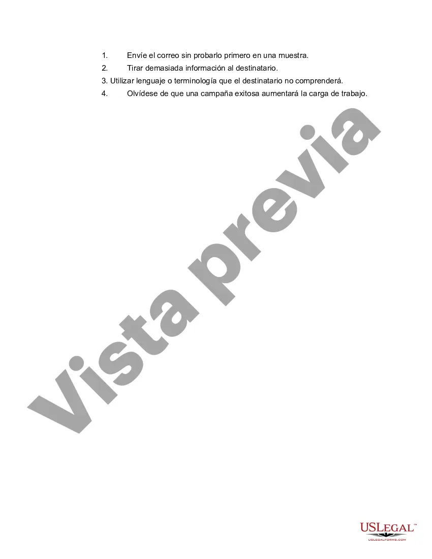 Preview Lista de verificación - Campaña de correo directo