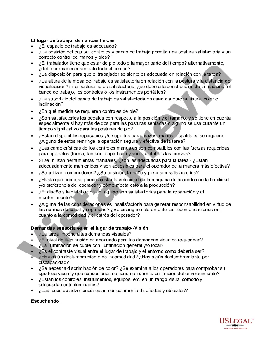 Preview Lista de comprobación: ergonomía