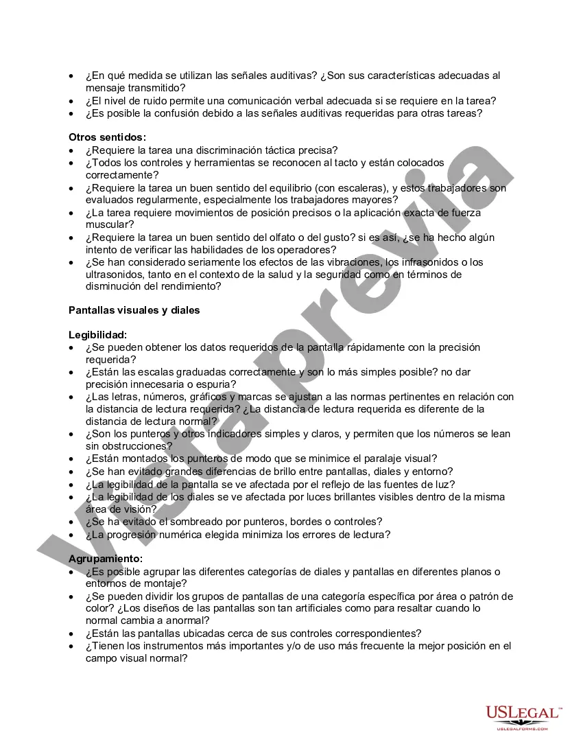 Preview Lista de comprobación: ergonomía