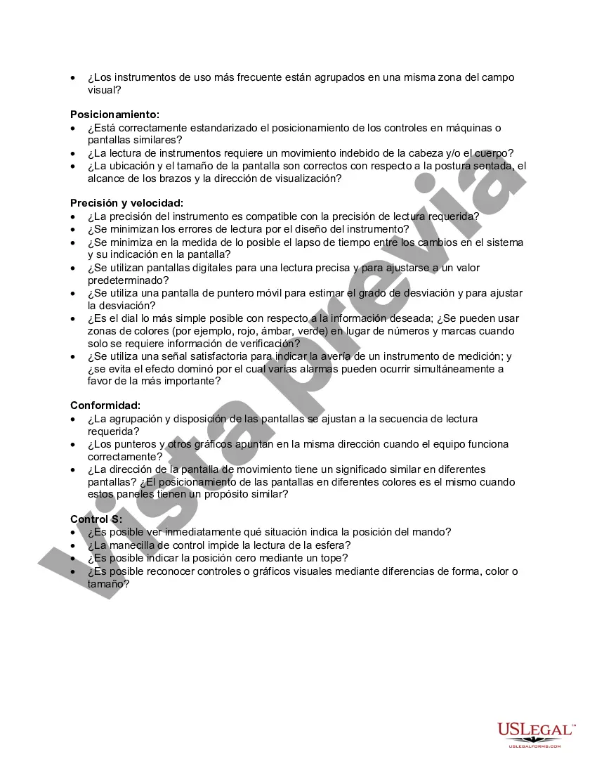 Preview Lista de comprobación: ergonomía