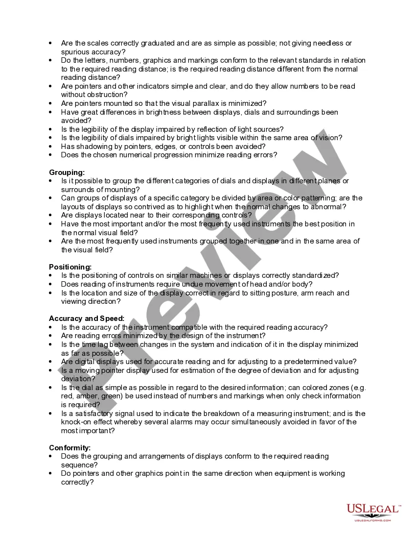 Get Checklist - Ergonomics Preview Checklist - Ergonomics