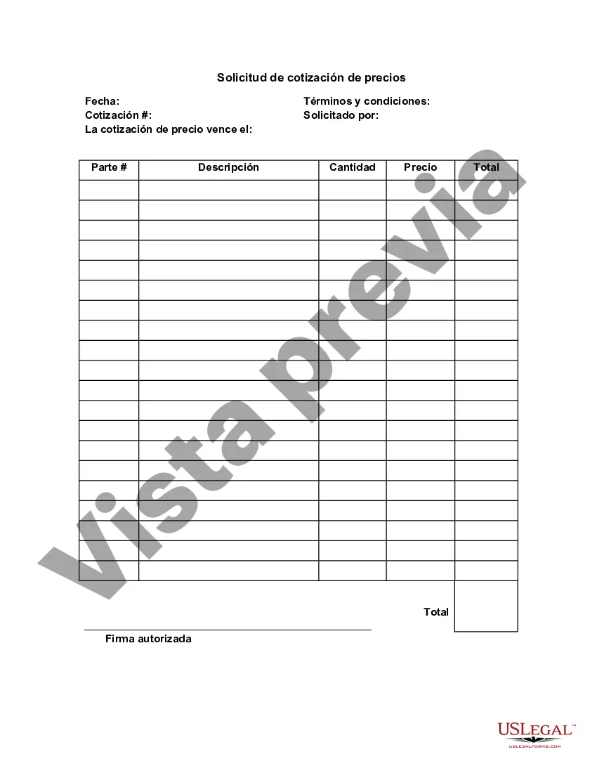 Preview Solicitud de cotización de precios