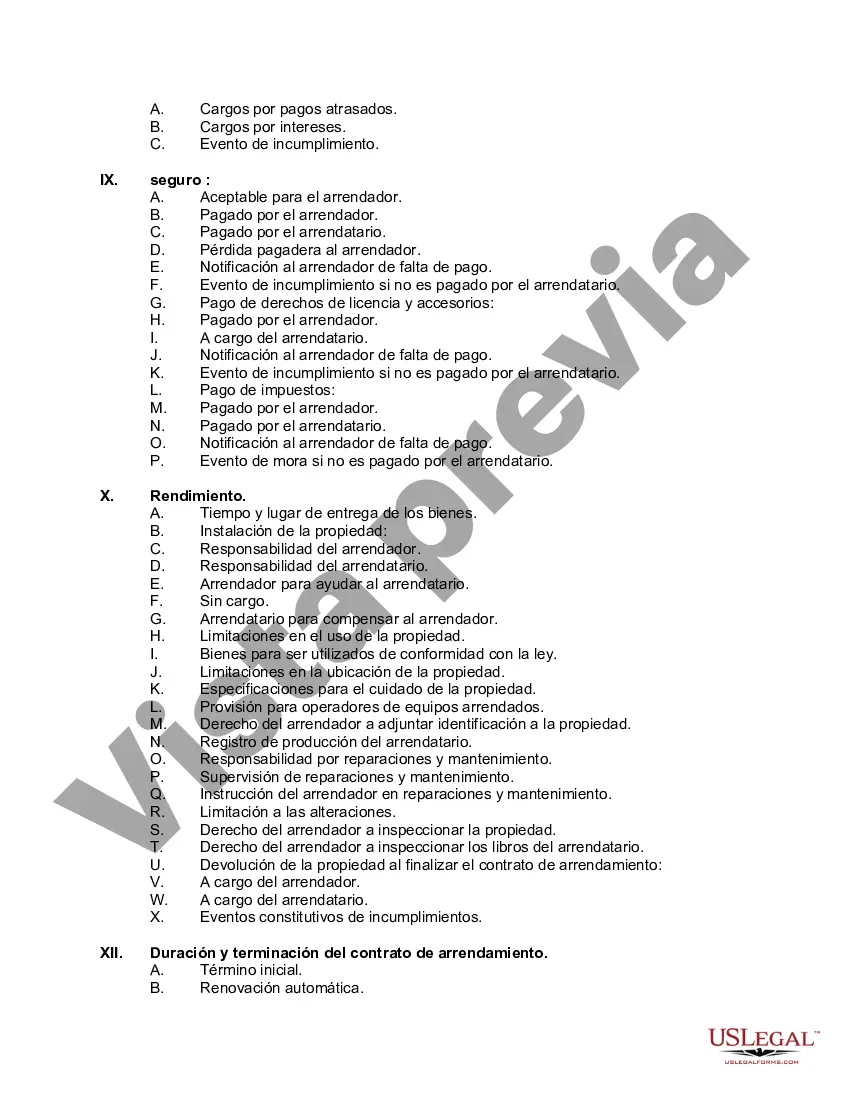 Preview Lista de verificación de arrendamiento de equipos
