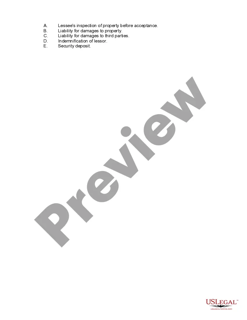 Preview Equipment Lease Checklist