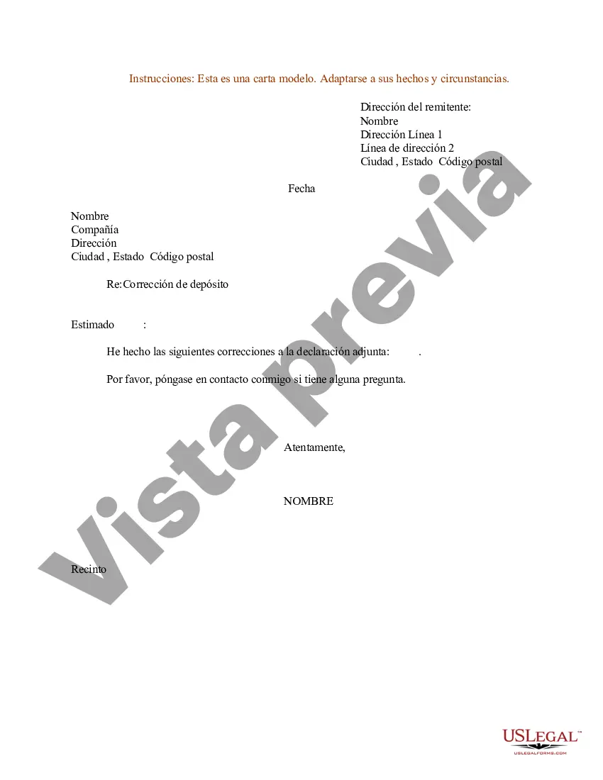 Preview Carta de muestra para la corrección de la deposición