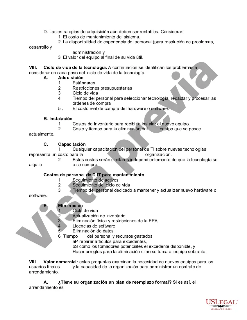 Preview Directrices para el arrendamiento frente a la compra de tecnología de la información