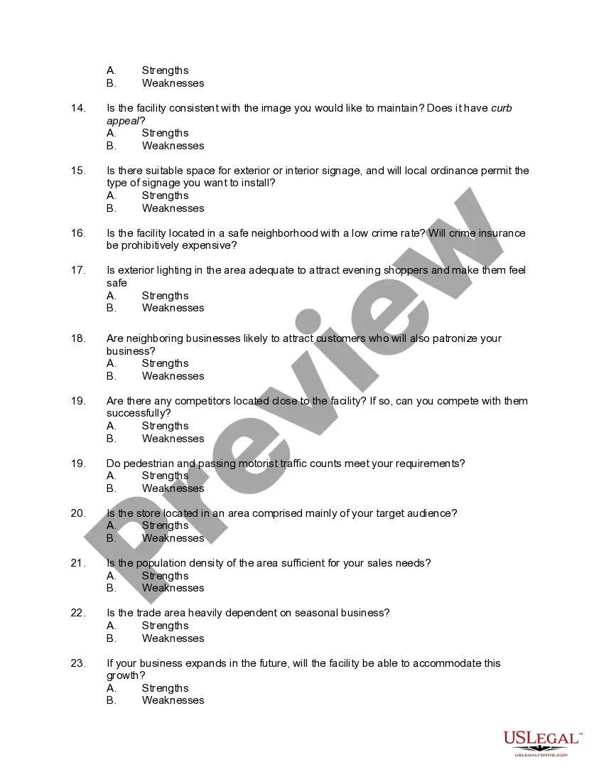 Preview Location Worksheet