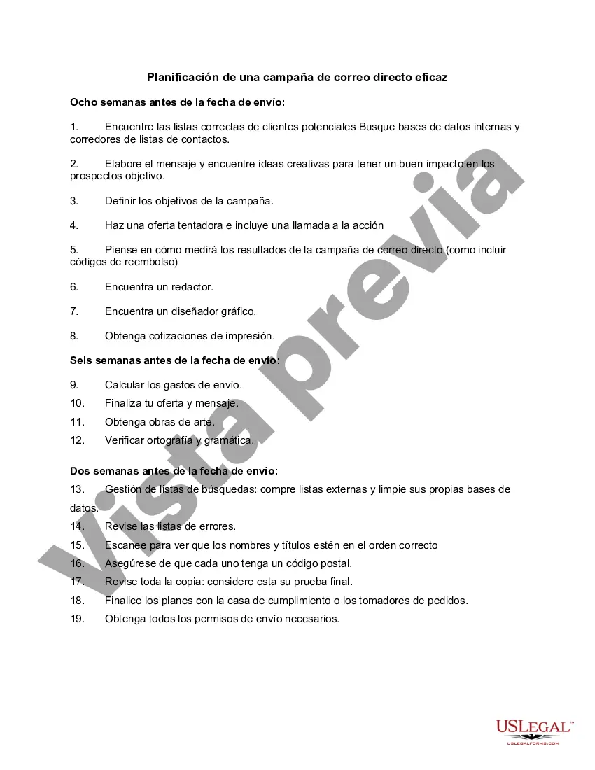 Preview Planificación de una campaña de correo directo eficaz