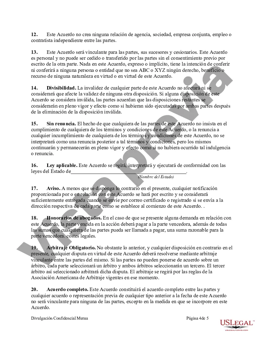 Preview Acuerdo de Divulgación Confidencial Mutua