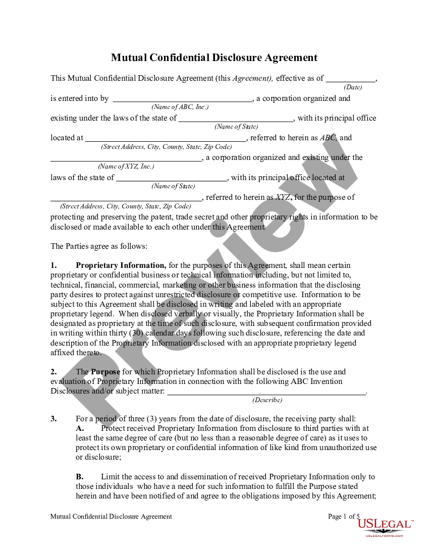 Sample Non Disclosure Agreement Template