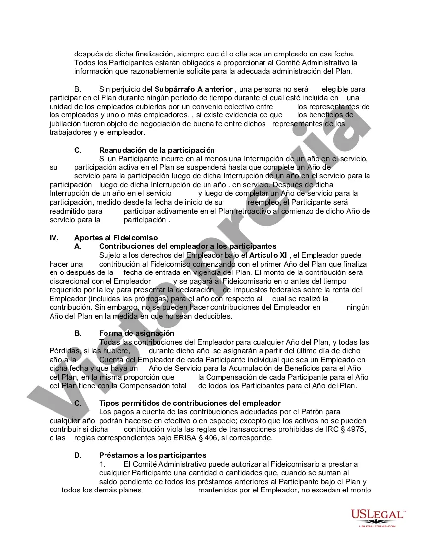 Preview Plan de participación en las ganancias y contrato de fideicomiso