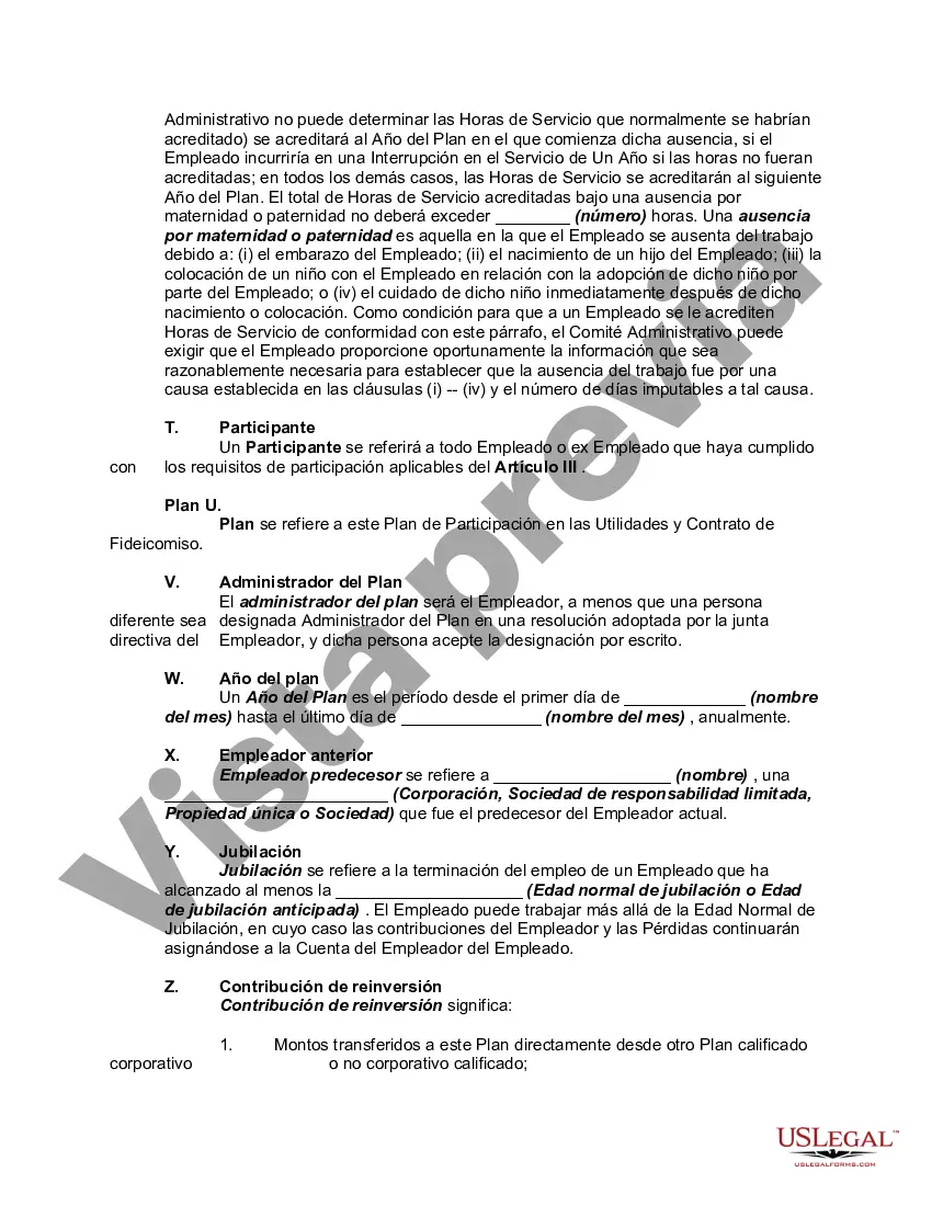 Preview Plan de participación en las ganancias y contrato de fideicomiso