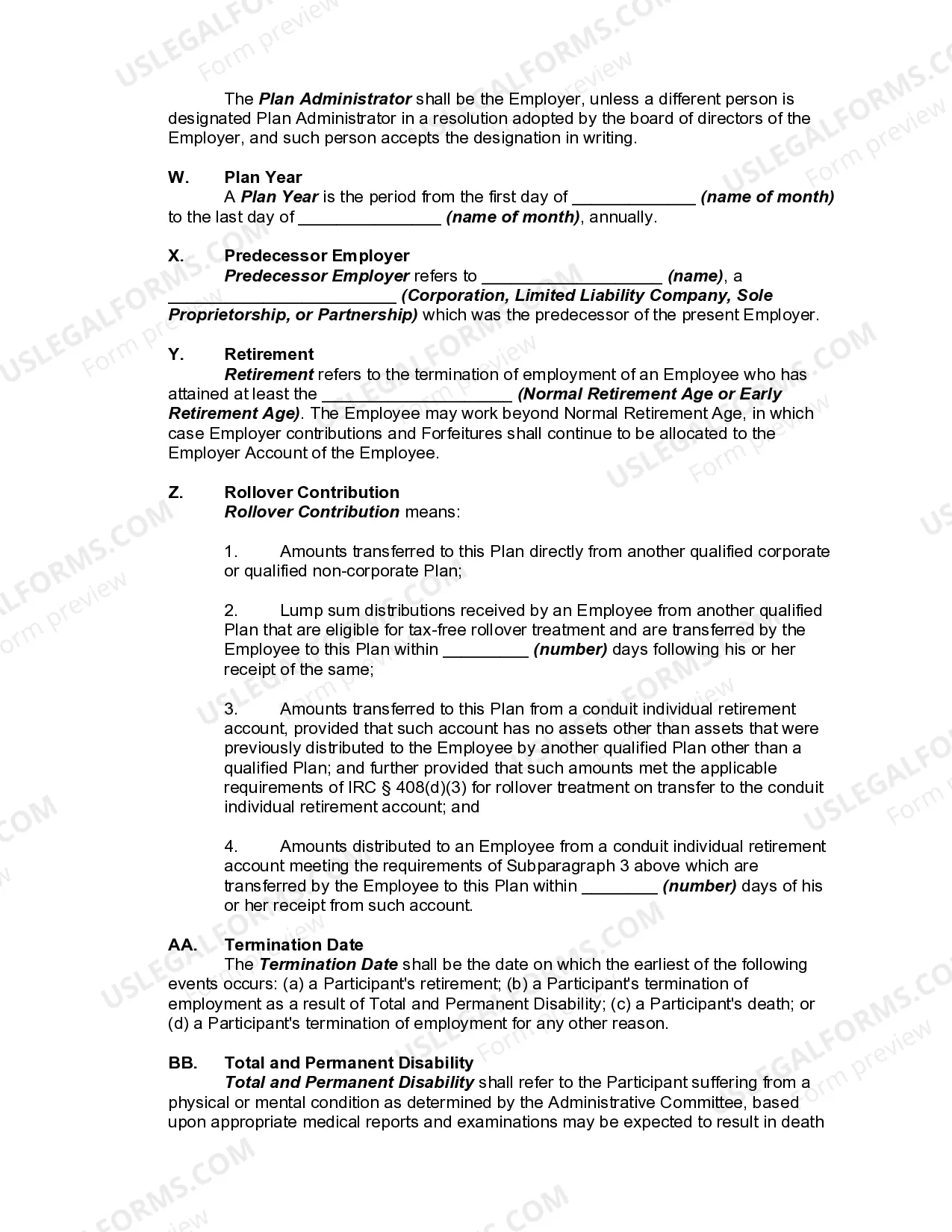 Preview Profit-Sharing Plan and Trust Agreement