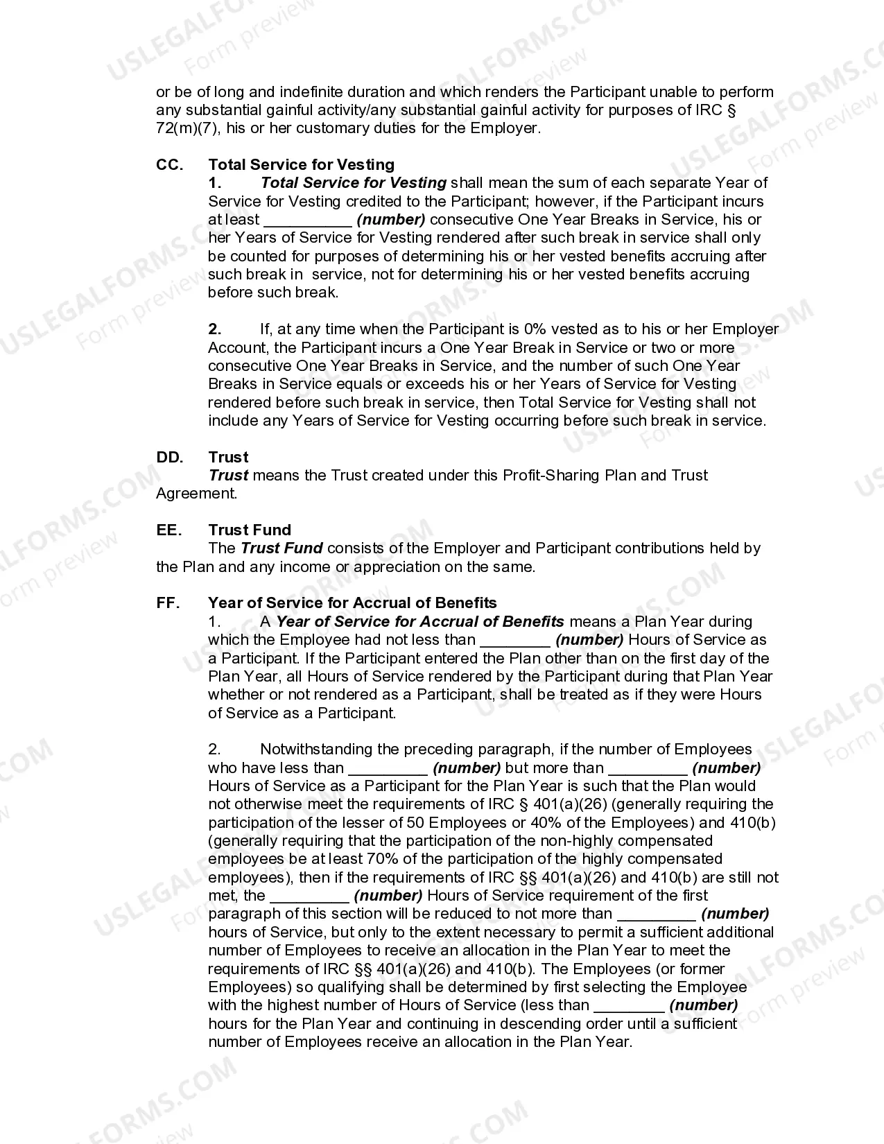 Preview Profit-Sharing Plan and Trust Agreement