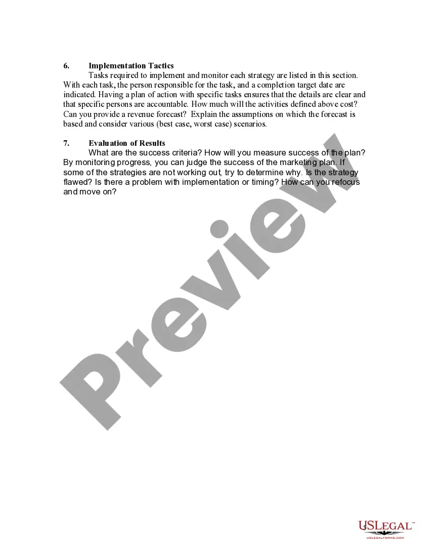 Preview Marketing Plan Outline