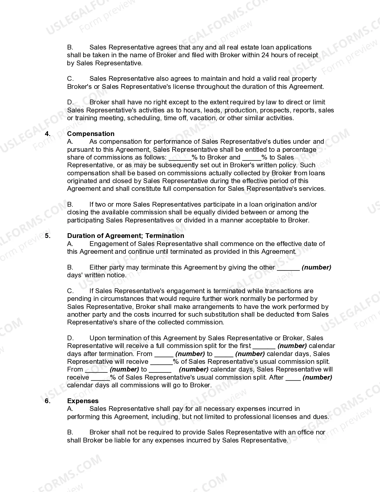 Preview Real Estate Salesman Independent Contractor Agreement with Real Estate Loan Broker