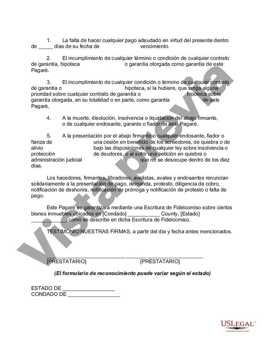 Preview Pagaré - Con acuse de recibo