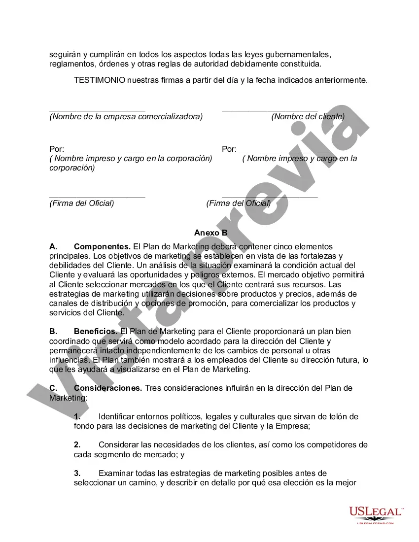 Preview Acuerdo de marketing no exclusivo