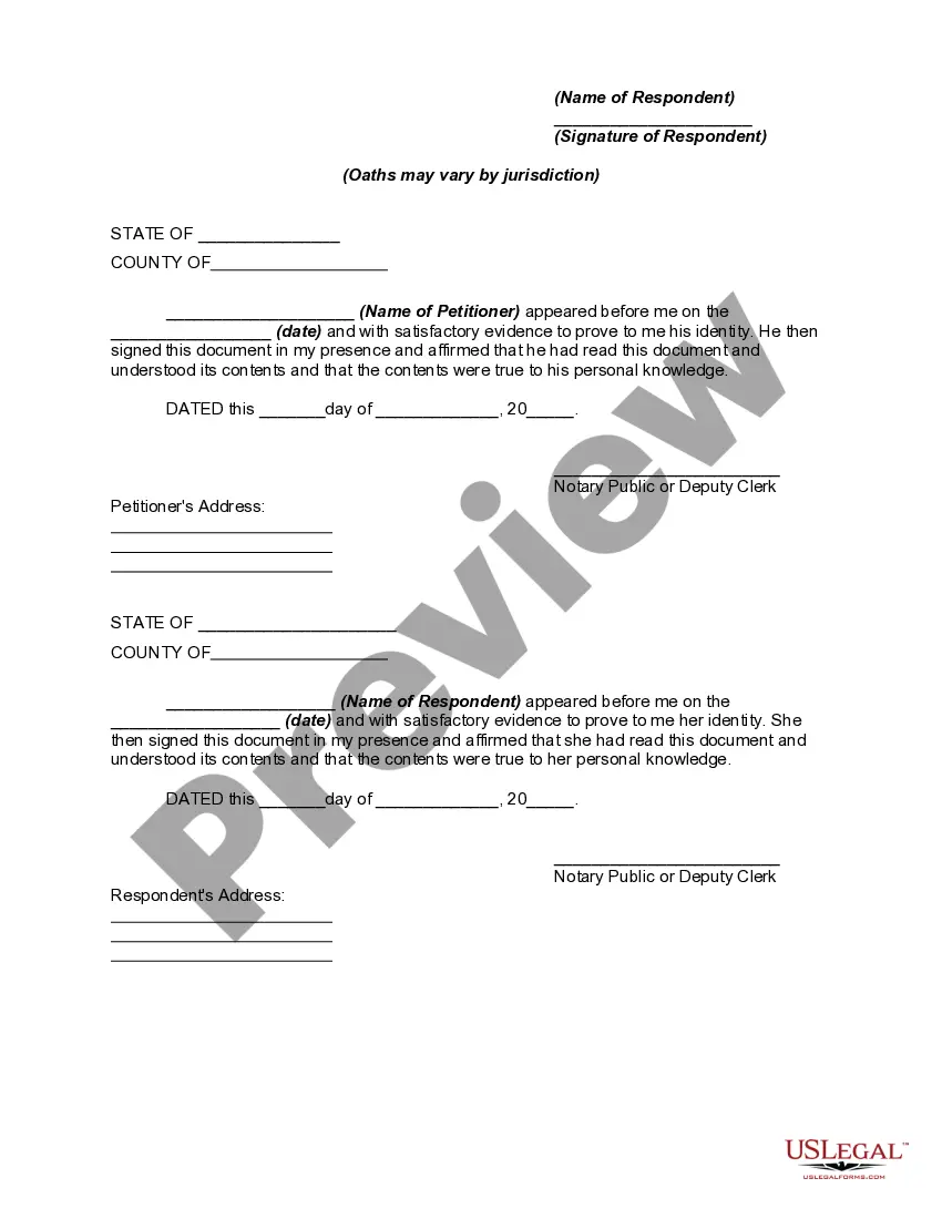 Preview Joint Petition for Bifurcated Divorce