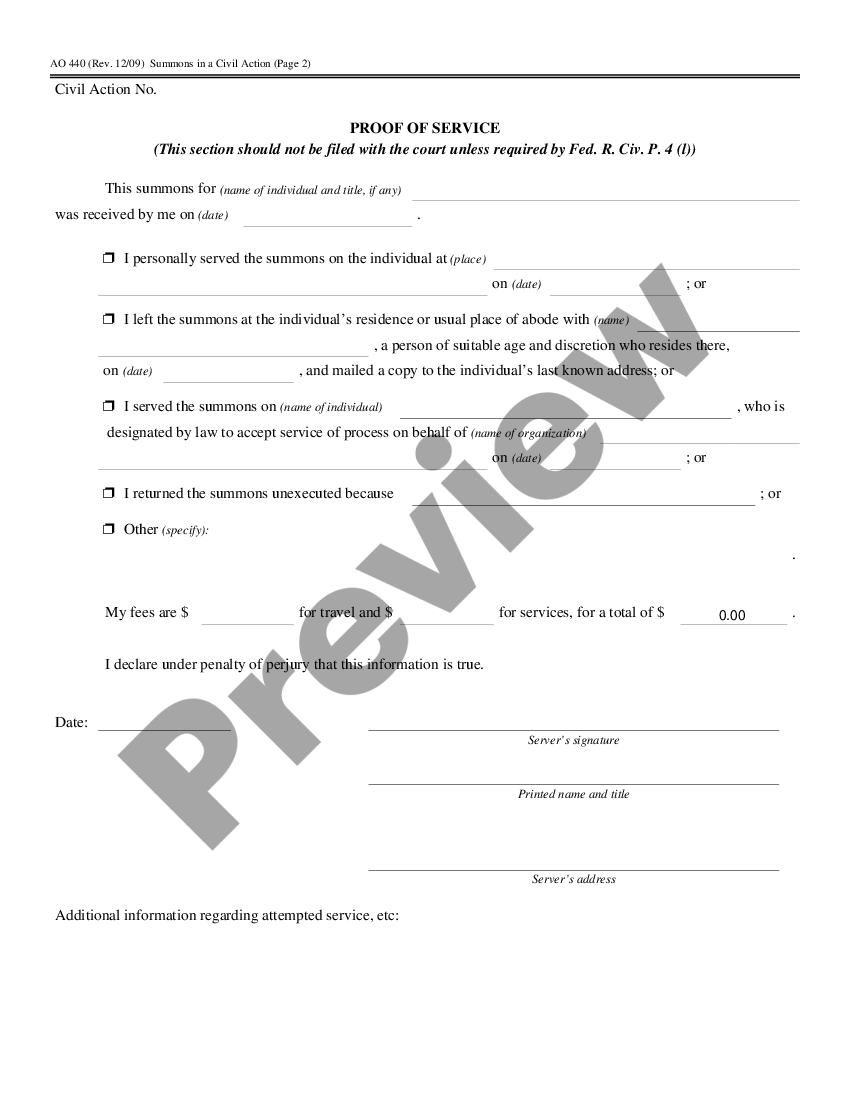 Federal Summons Form For Jury Duty | US Legal Forms