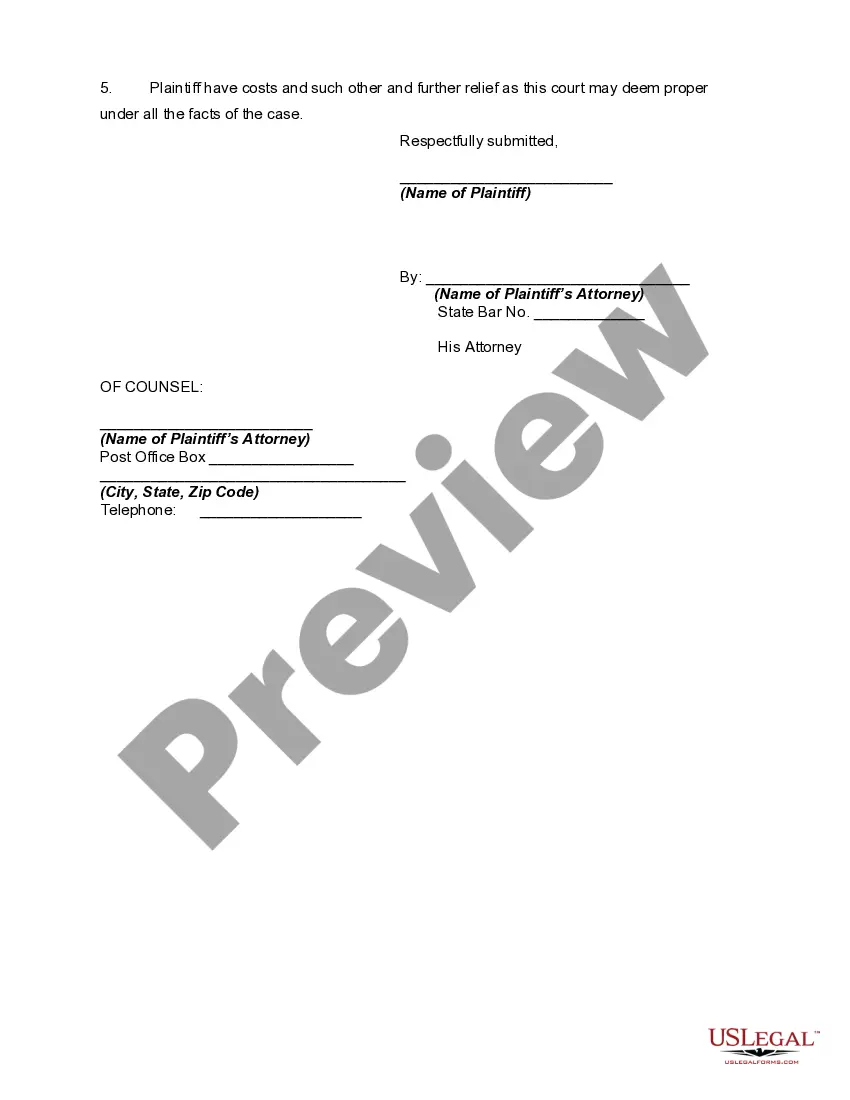 Get Complaint for Encroachment - Projecting Windows Overhanging Plaintiff's Property Preview Complaint for Encroachment - Projecting Windows Overhanging Plaintiff's Property