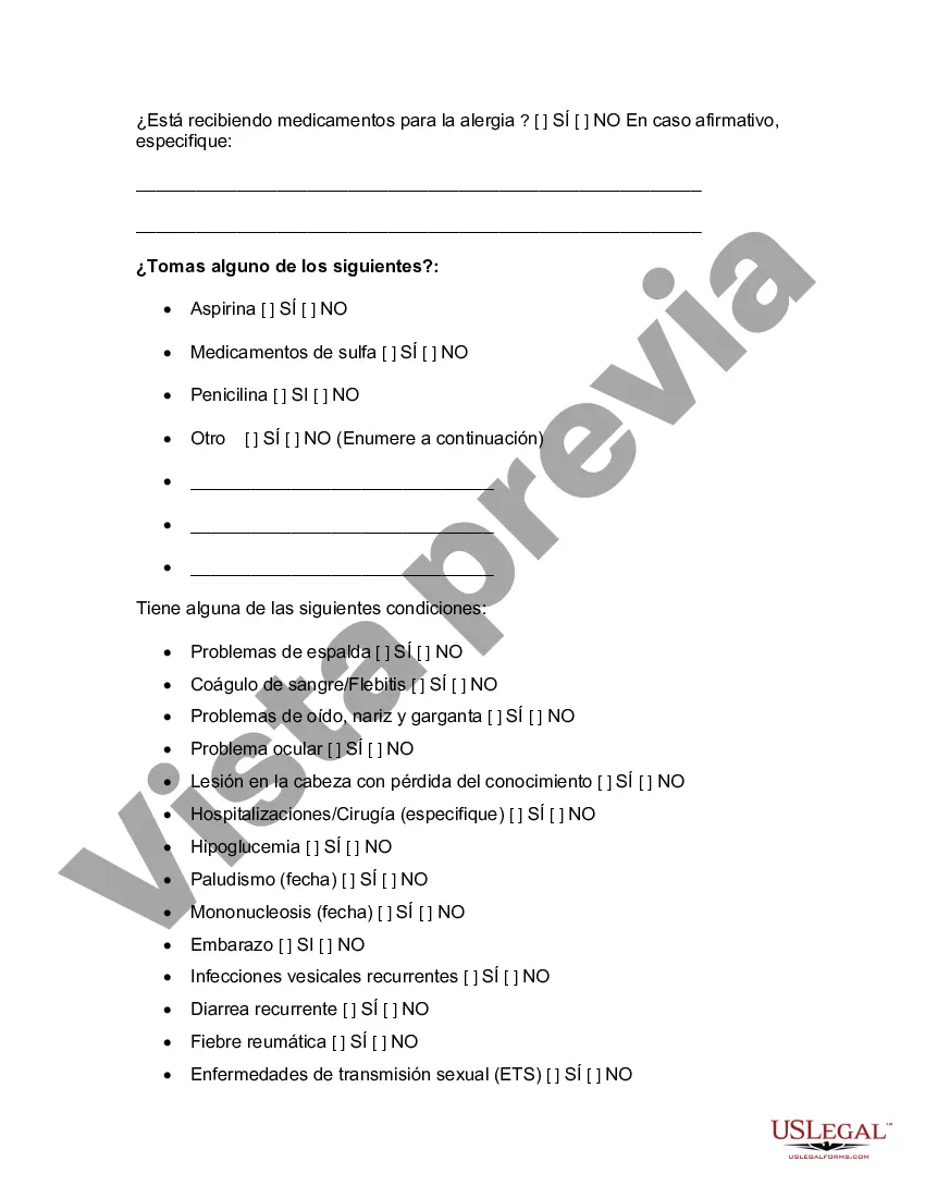 Preview Solicitud, Cuestionario Médico, Liberación, Renuncia de Responsabilidad y Acuerdo de Indemnización con Instructor de Fitness para Estudiar Yoga y/o Cardio Kickboxing