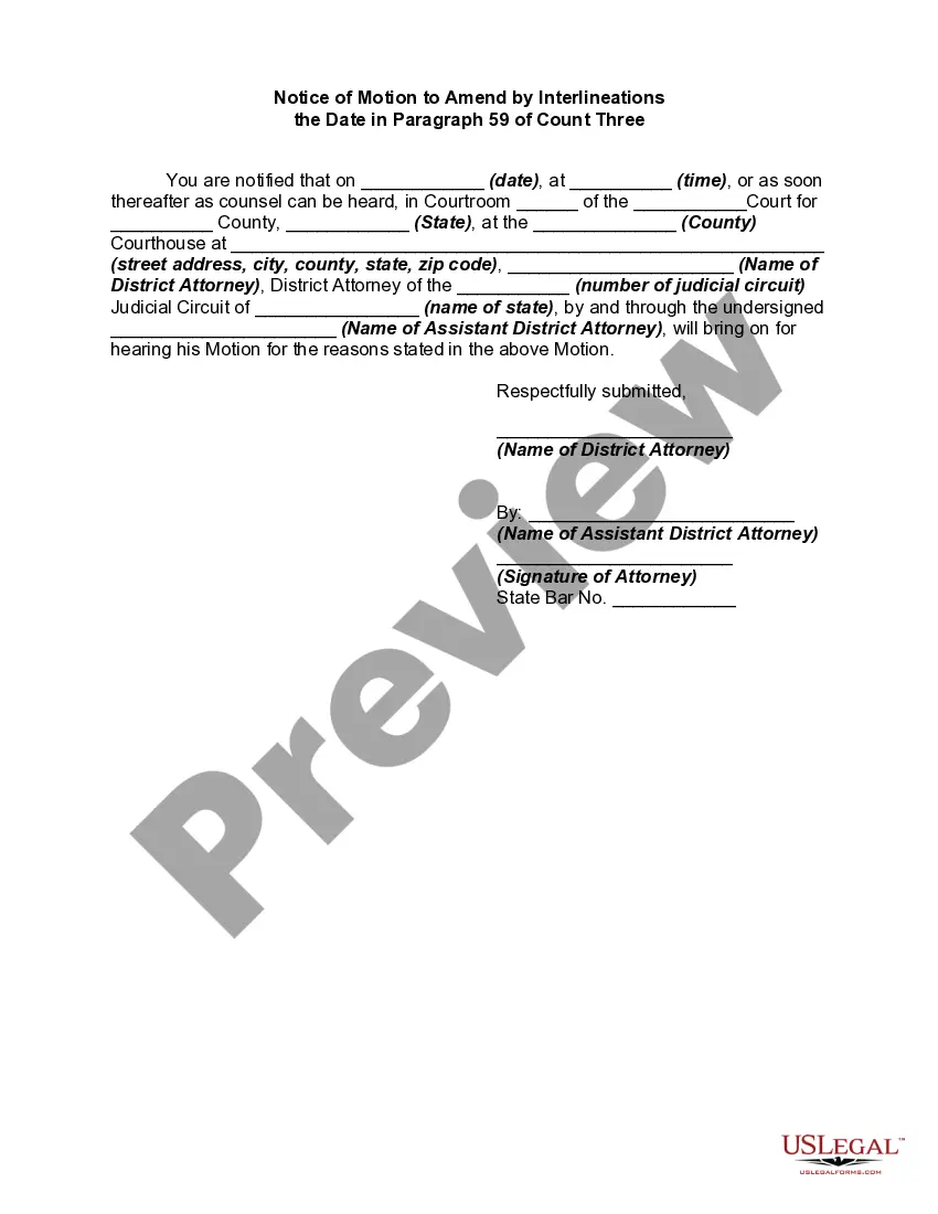 Get Motion to Amend by Interlineations Preview Motion to Amend by Interlineations